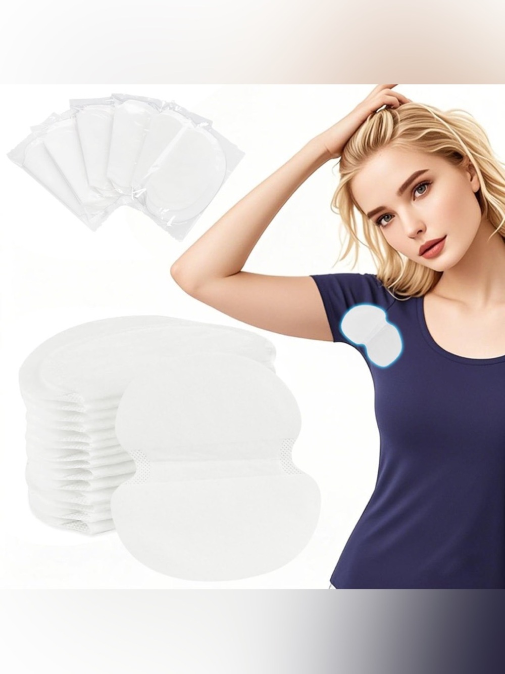 Disposable Underarm Sweat Pads for Men or Women - White (200 Pack)